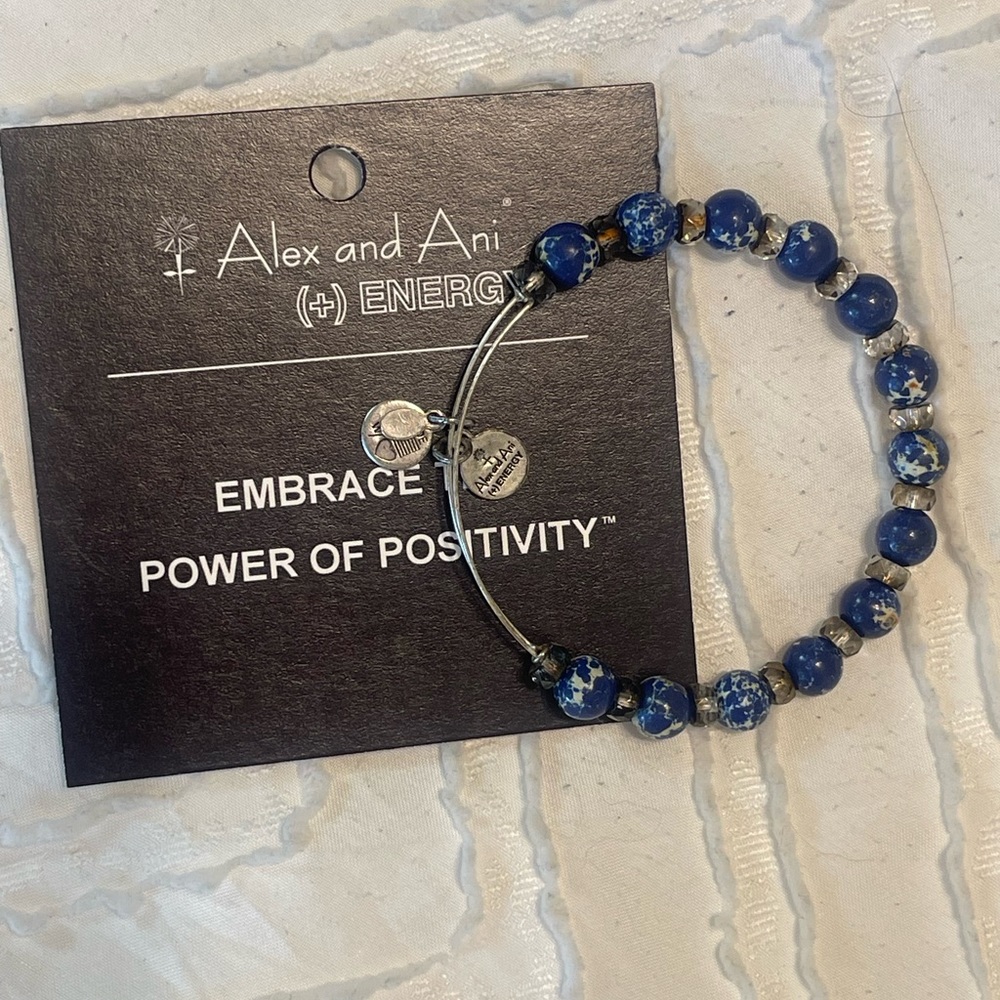Alex and Ani Blue Expandable Beaded Bracelet